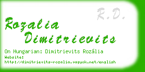 rozalia dimitrievits business card